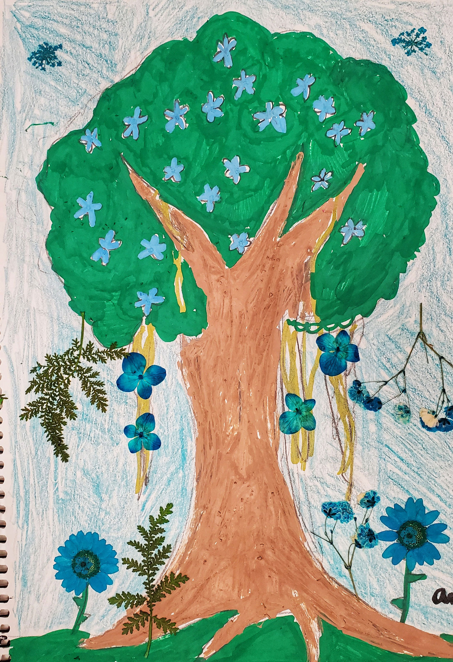 Marshpoint 3rd to 5th grade classes session 3- flower collage art ...